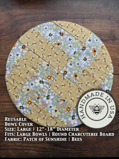 Large Reusable Cotton Bowl Cover | Eco - Friendly Kitchen Cover - Aware House