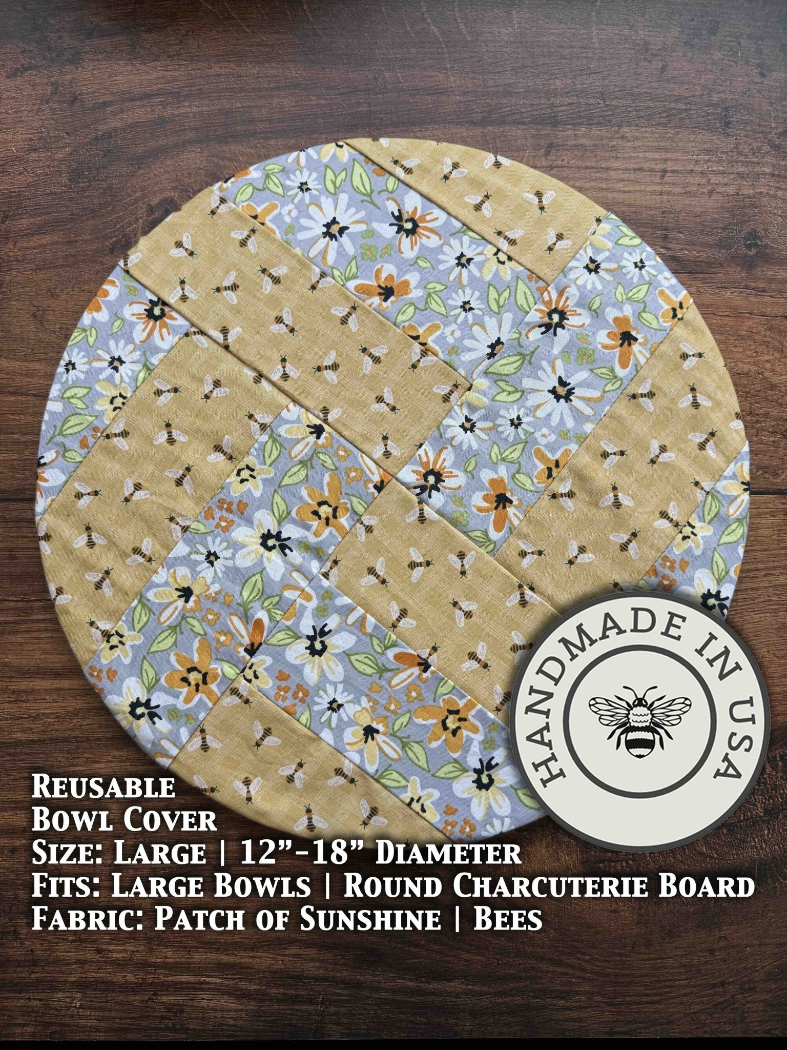 Large Reusable Cotton Bowl Cover | Eco - Friendly Kitchen Cover - Aware House