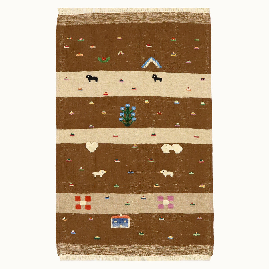 Patchy Fields Kids Rug | Handmade Wool Rug for Nursery, Playrooms & Children’s Rooms - Aware House