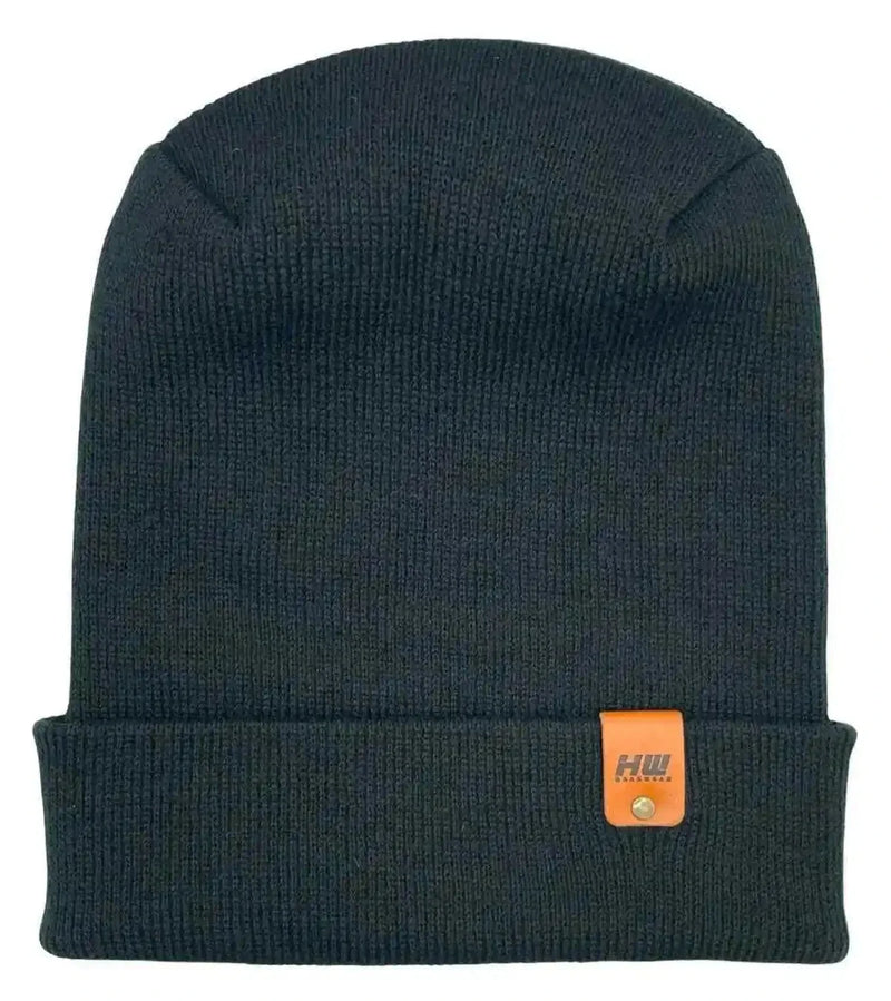 Patented H Stitch Cuffed Beanie, Charcoal Black-zoom-