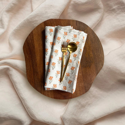 Peach Garden Table Napkins (Set of 4)