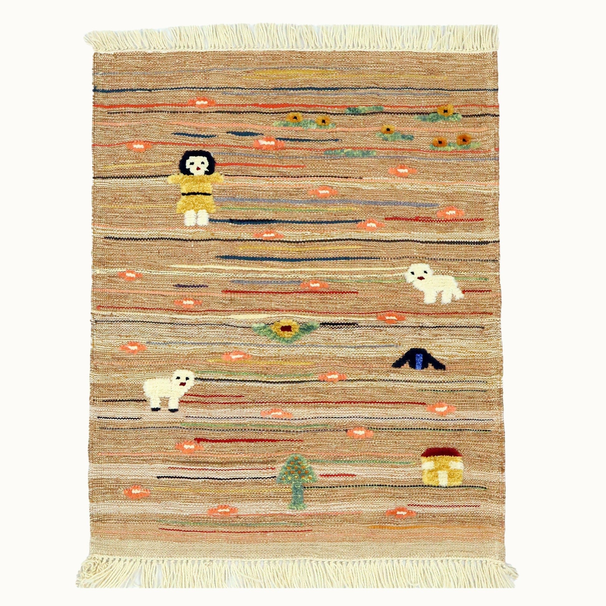Peachy Path Kids Rug | Handmade Wool Rug for Nursery, Playrooms & Children’s Rooms - Aware House