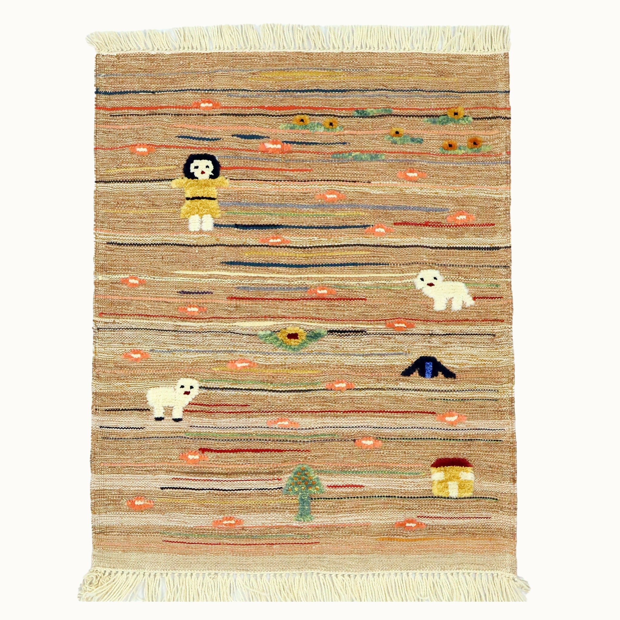 Peachy Path Kids Rug | Handmade Wool Rug for Nursery, Playrooms & Children’s Rooms - Aware House