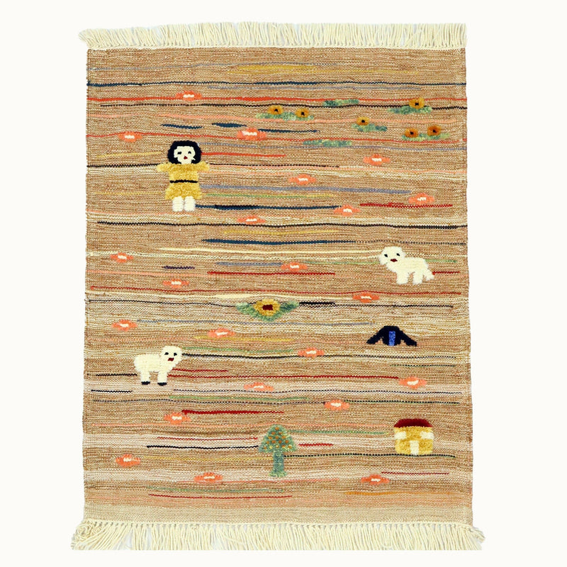 Peachy Path Kids Rug | Handmade Wool Rug for Nursery, Playrooms & Children’s Rooms-zoom-