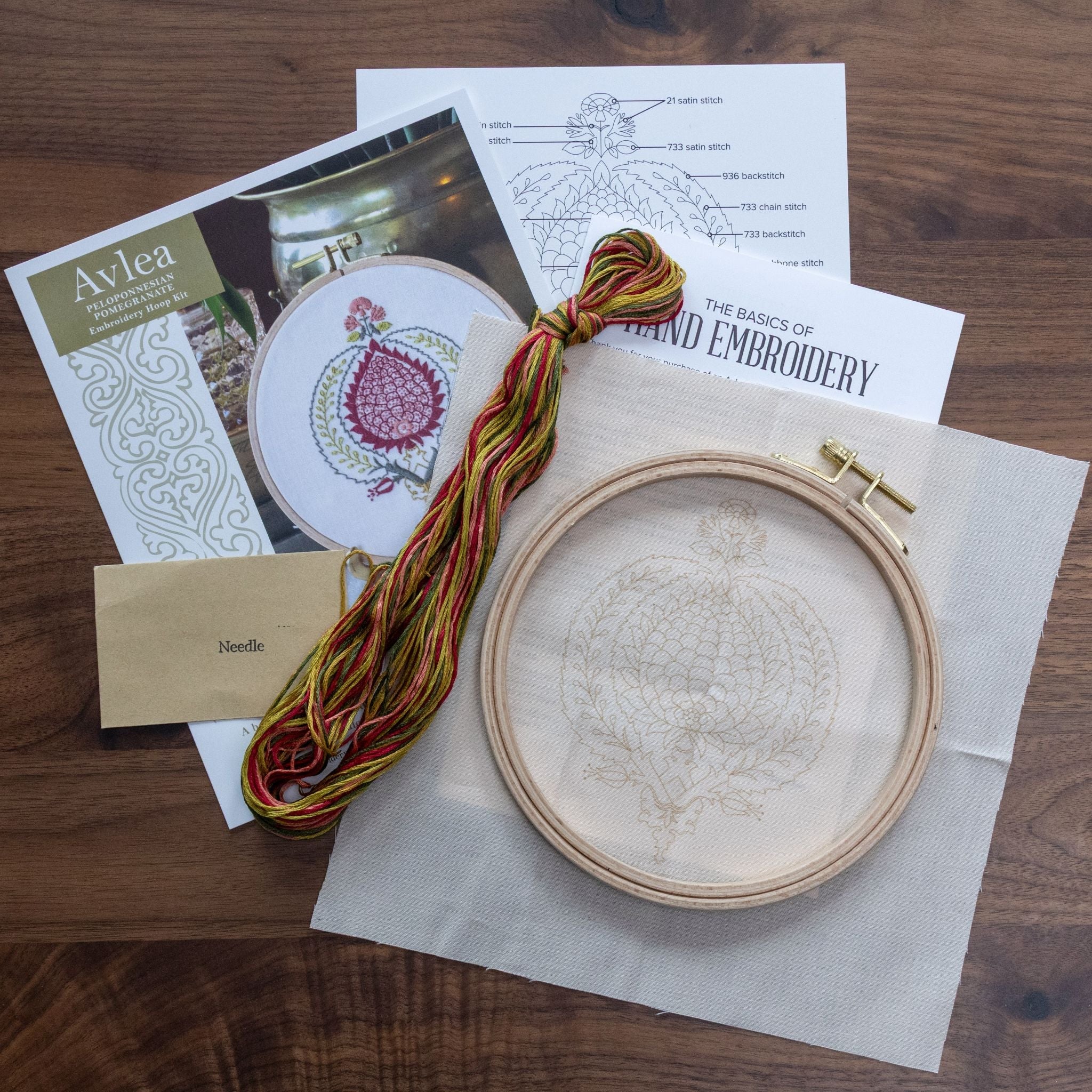 Peloponnesian Pomegranate Embroidery Hoop kit-zoom-7