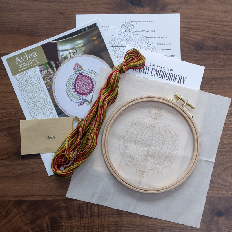 Peloponnesian Pomegranate Embroidery Hoop kit-zoom-