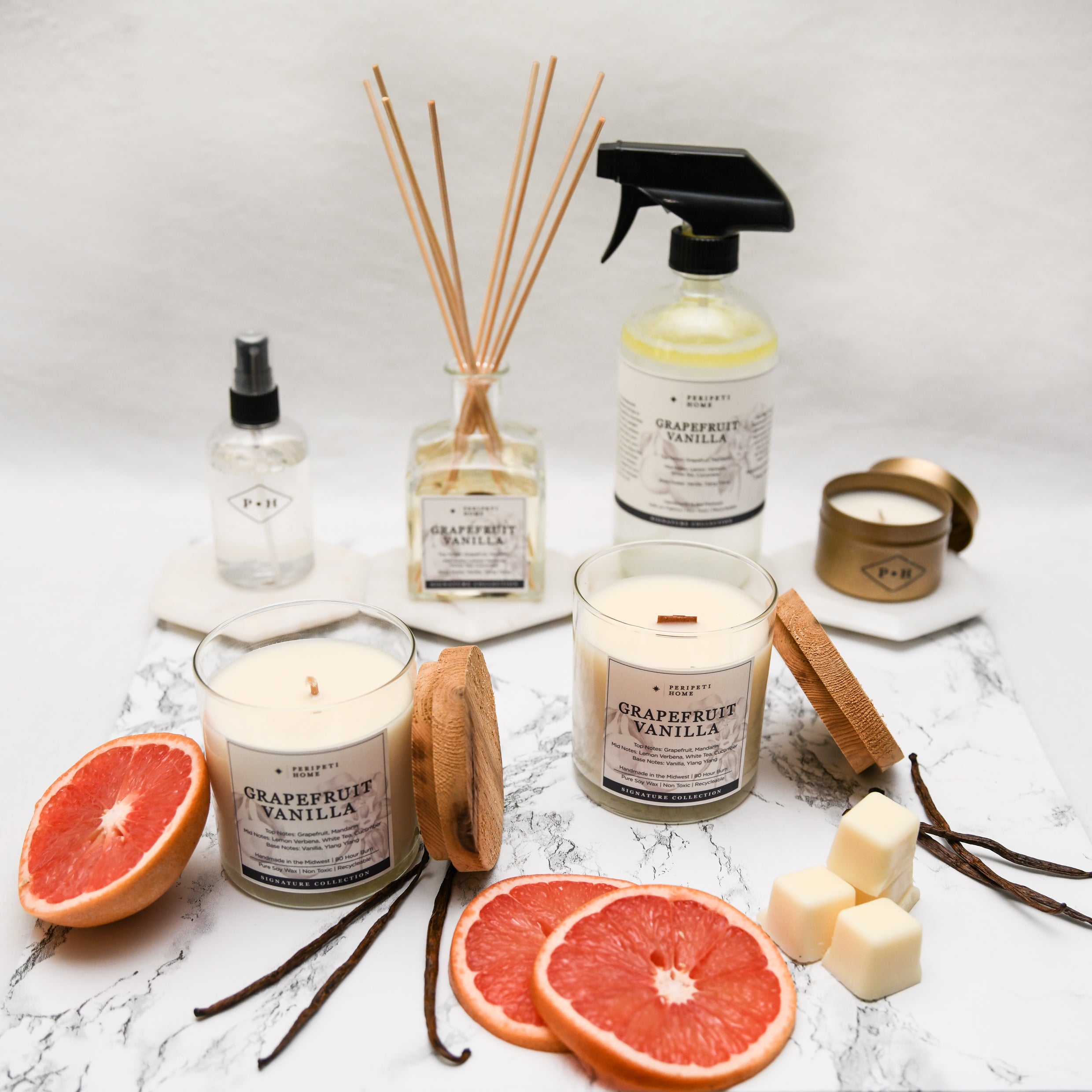 Grapefruit Vanilla Candle, Wax Melt, Diffuser & Room Spray