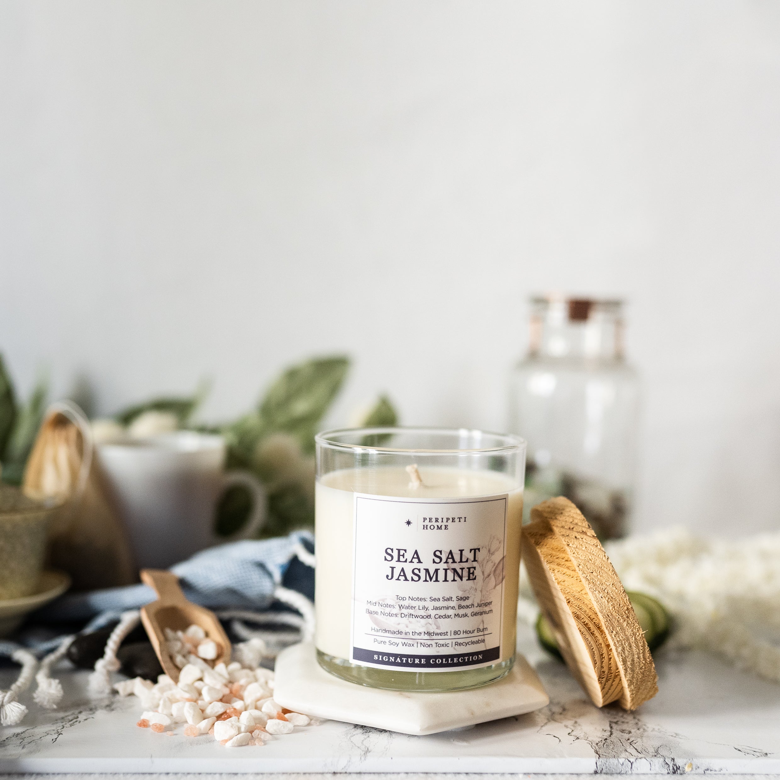 Sea Salt Jasmine Candle, Wax Melt, Diffuser & Room Spray