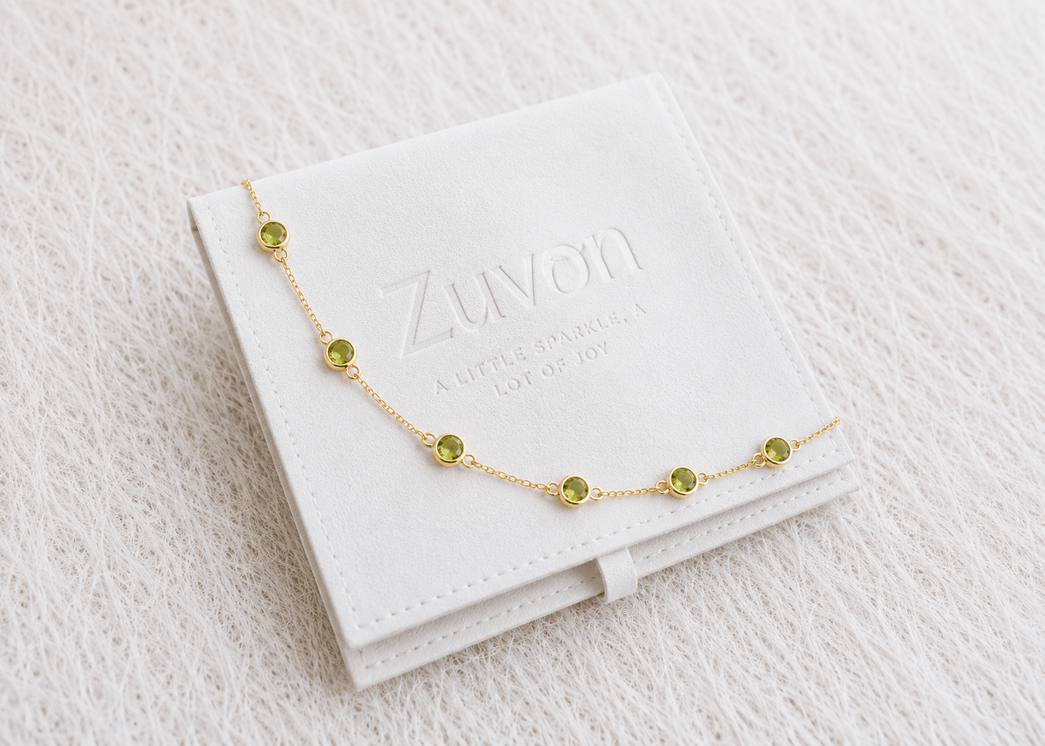 August Birthstone Peridot Bracelet | Sterling Silver & Gold Gemstone Jewelry - Aware House