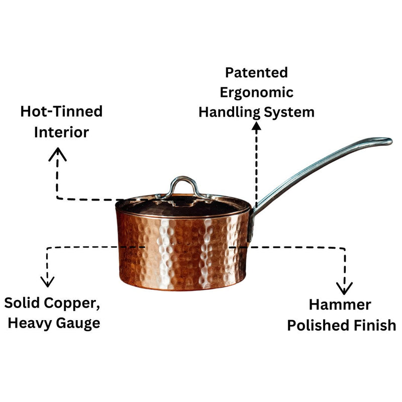 Petite French Copper Butter Pot With Lid-zoom-
