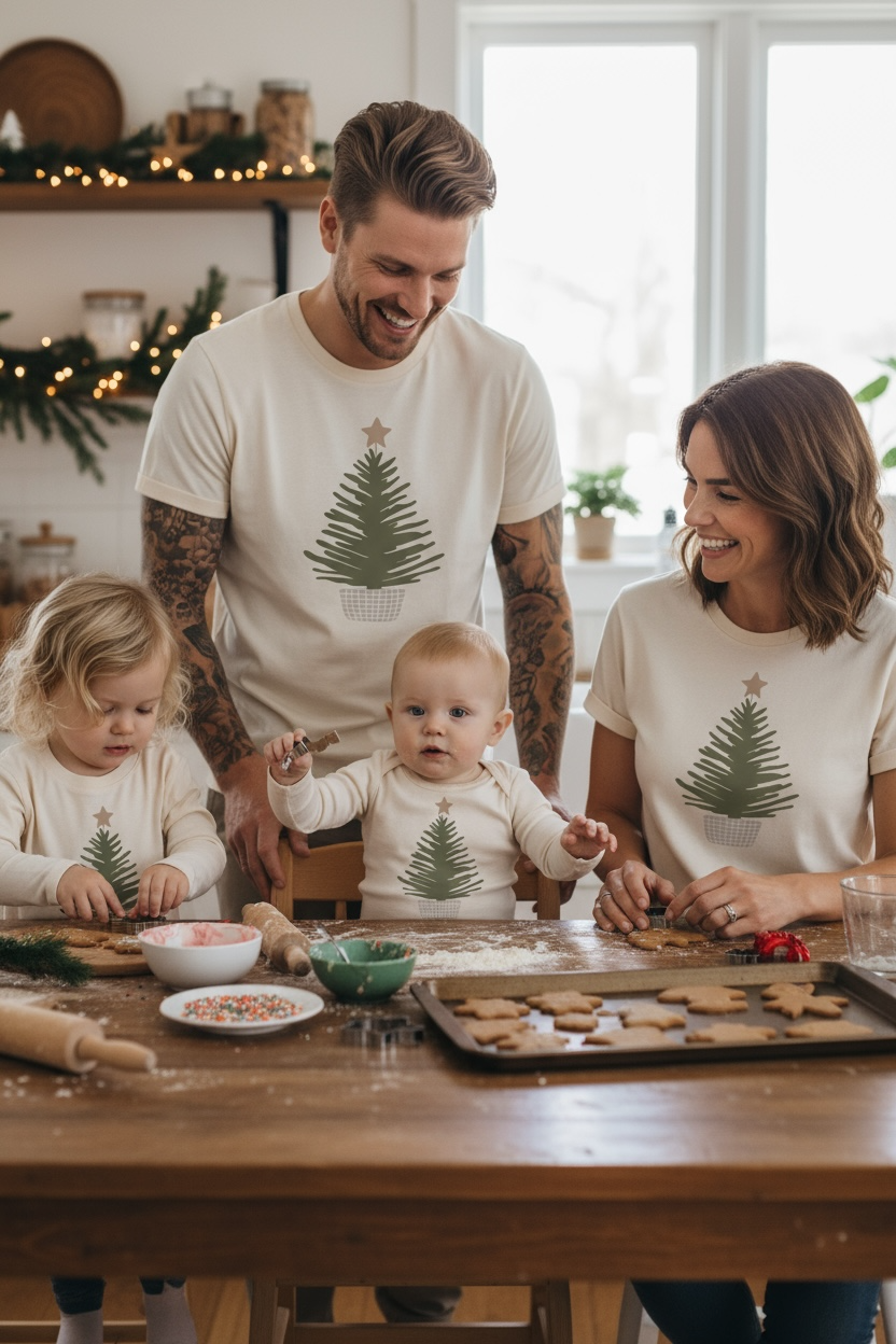 Holiday Tree Organic Baby Bodysuit Long Sleeve-zoom-6