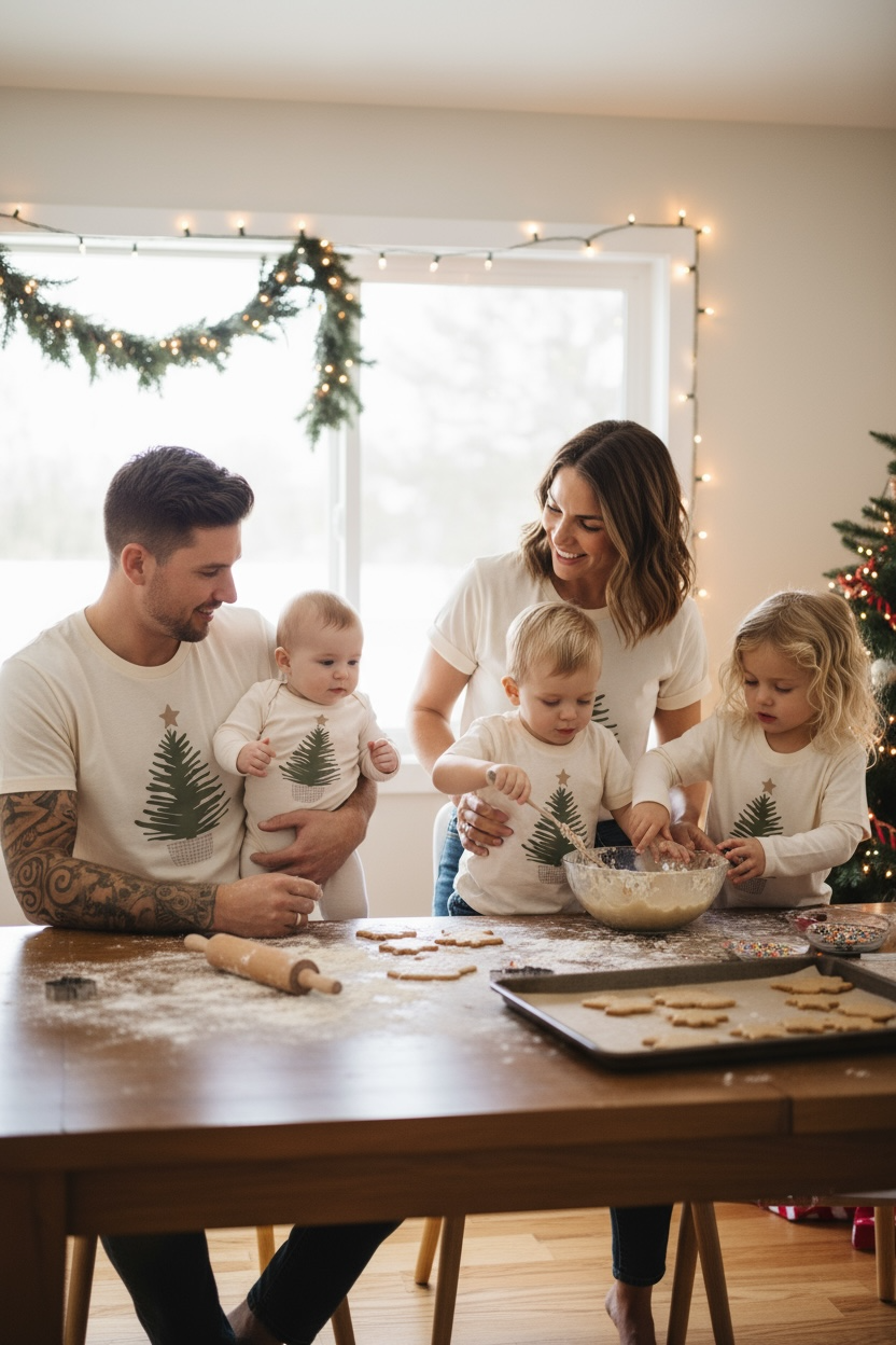 Holiday Tree Organic Kids T-Shirt Long Sleeve-4