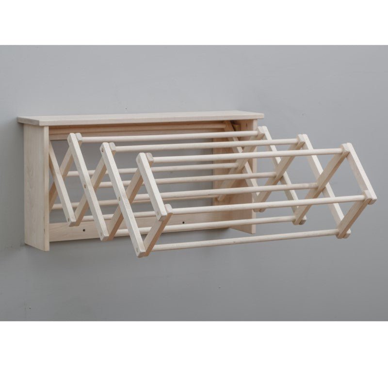Wall - Mounted Folding Drying Rack | Solid Maple Hardwood - Aware House