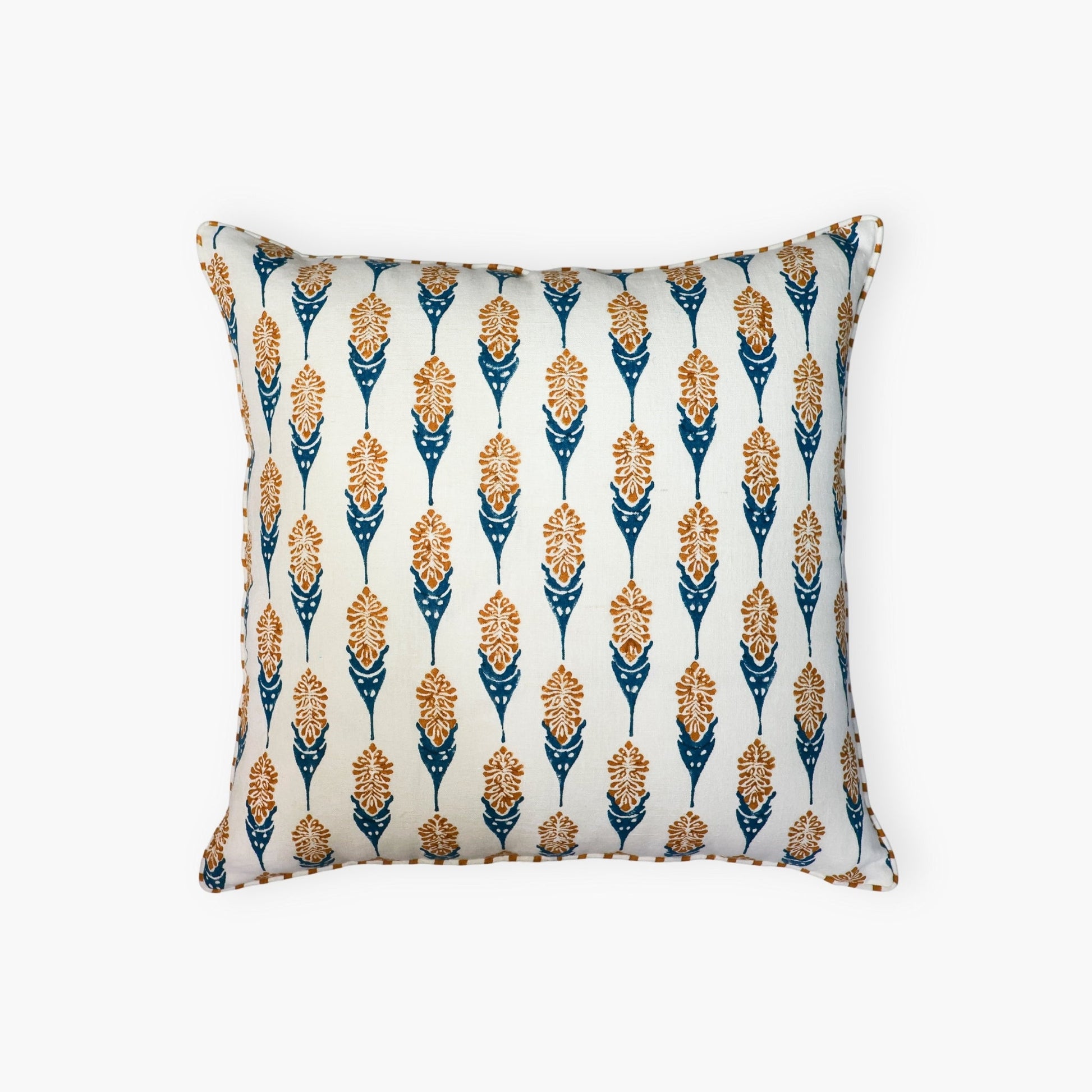 Bahaar Throw Pillow Cover – Ginger & Blue-1
