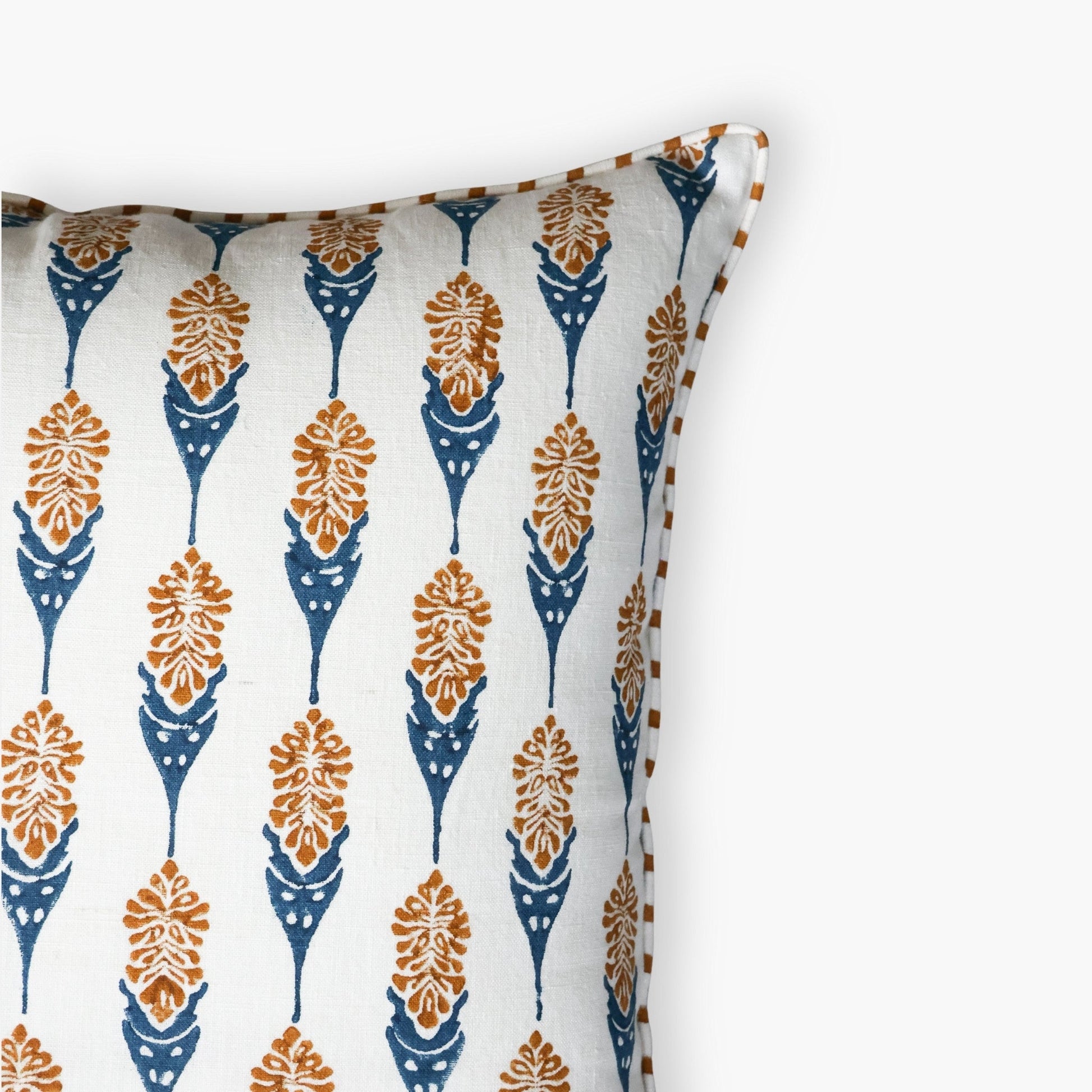Bahaar Throw Pillow Cover – Ginger & Blue-6