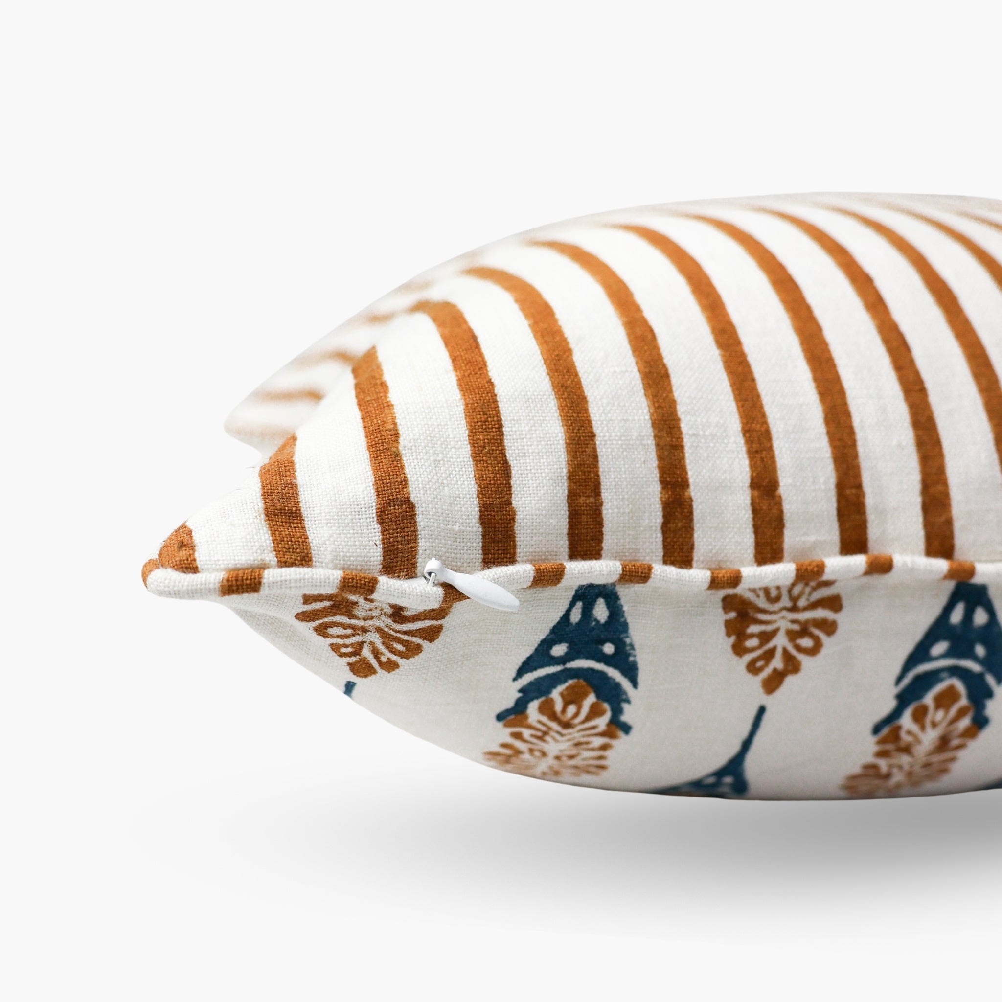 Bahaar Throw Pillow Cover – Ginger & Blue-zoom-7
