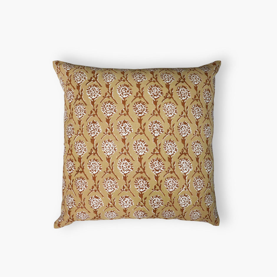 Nikhar Pure Linen Throw Pillow Cover – Chai Brown