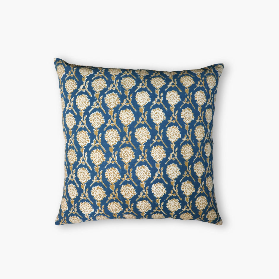 Nikhar Pure Linen Throw Pillow Cover – Ink Blue