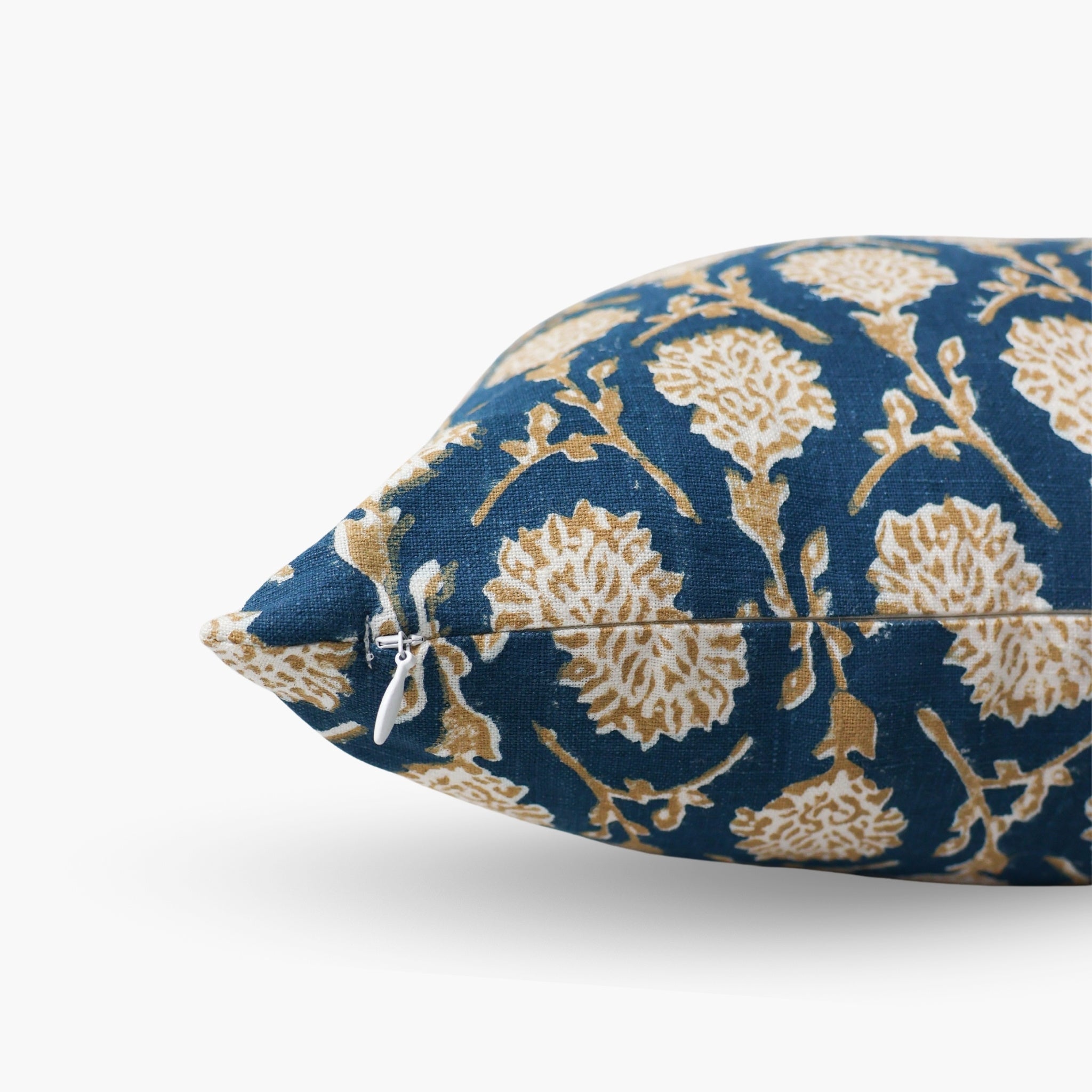 Nikhar Pure Linen Throw Pillow Cover – Ink Blue-zoom-4