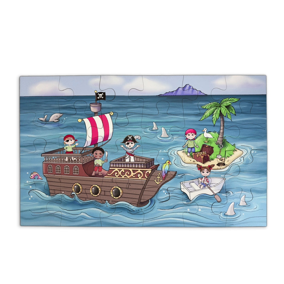 Ahoy! Pirate Themed Puzzle | 24-Piece Wooden Puzzle