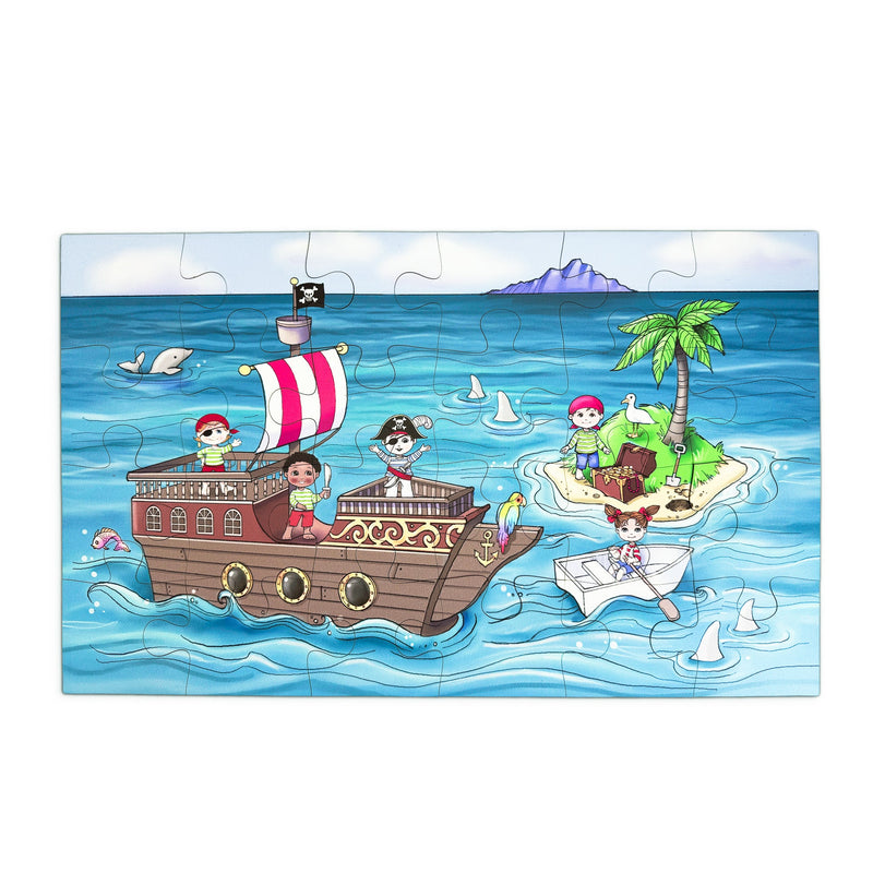 Ahoy! Pirate Themed Puzzle | 24-Piece Wooden Puzzle-zoom-