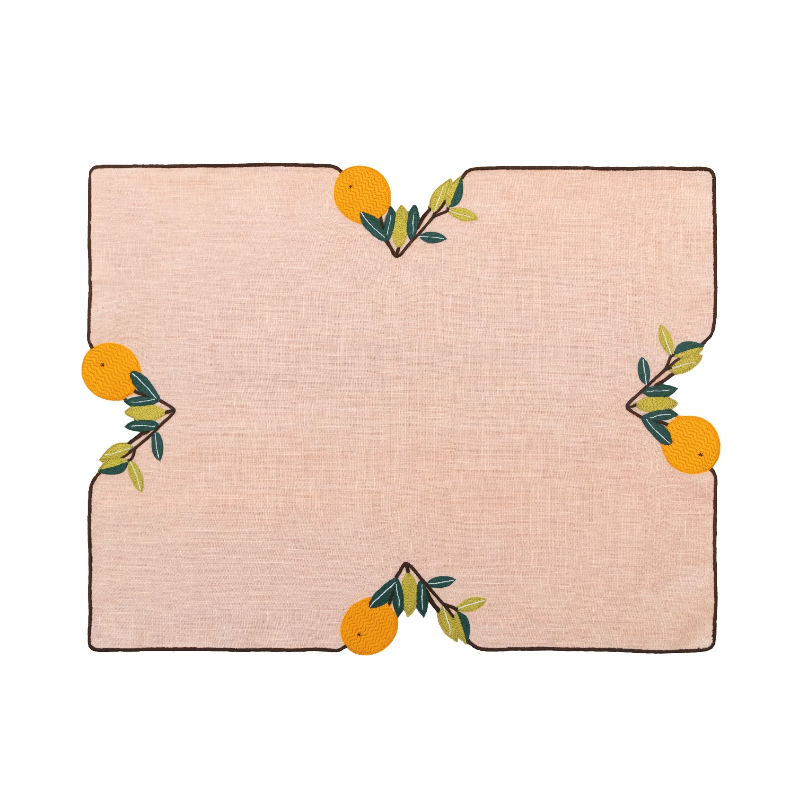 Hand Embroidered Farm To Table Placemats | Set of 4