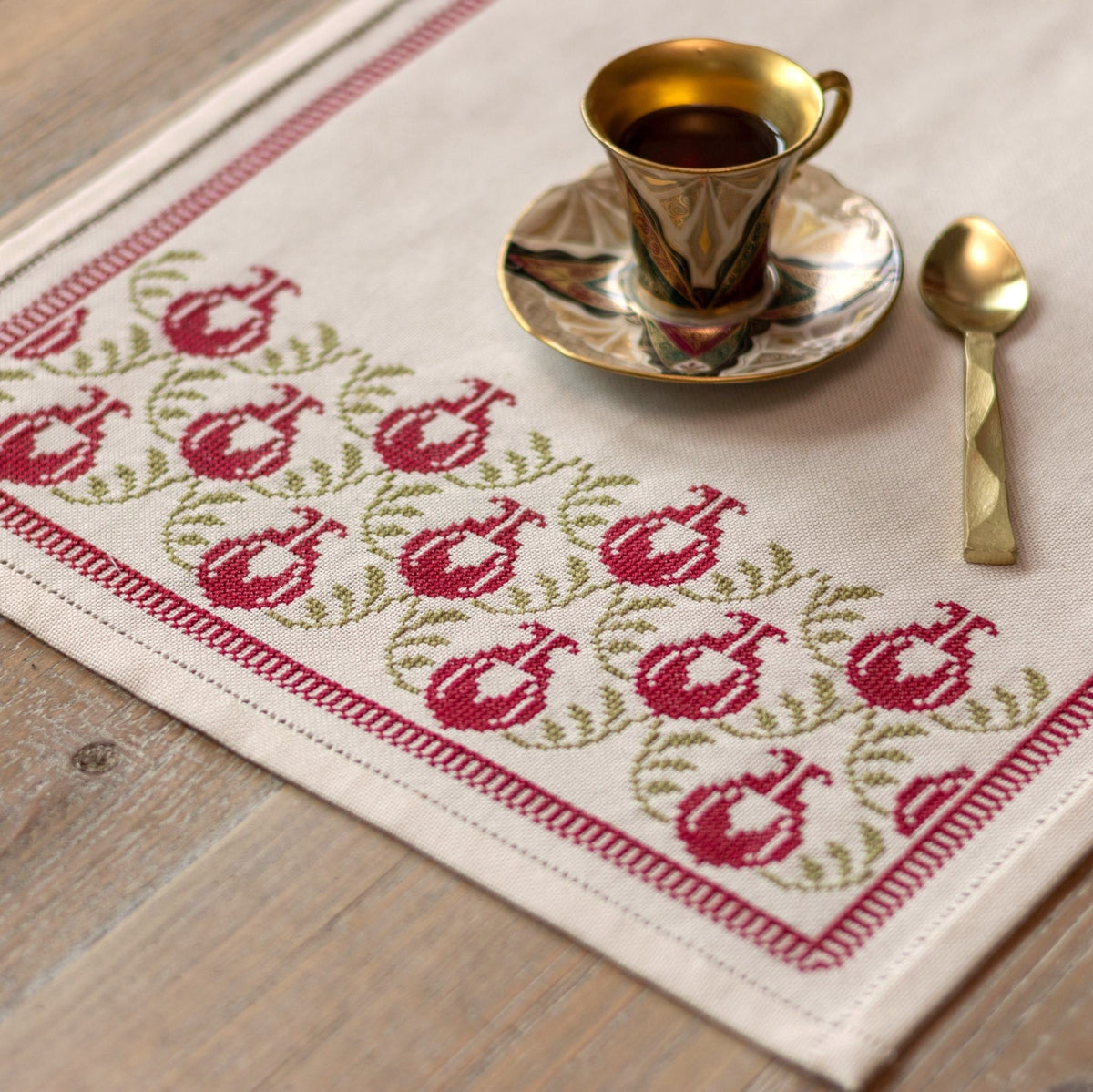 Pomegranate cross stitch folk embroidery kit-2