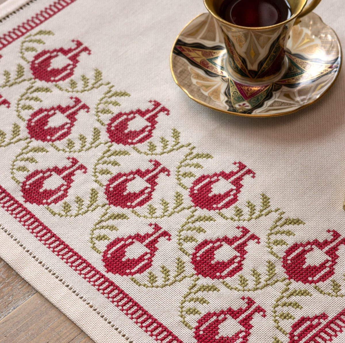 Pomegranate cross stitch folk embroidery kit-1
