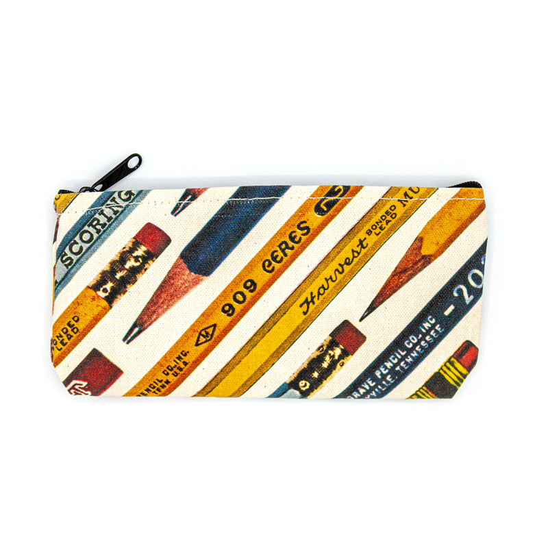 Zippered Waxed Canvas Pencil Pouch-zoom-