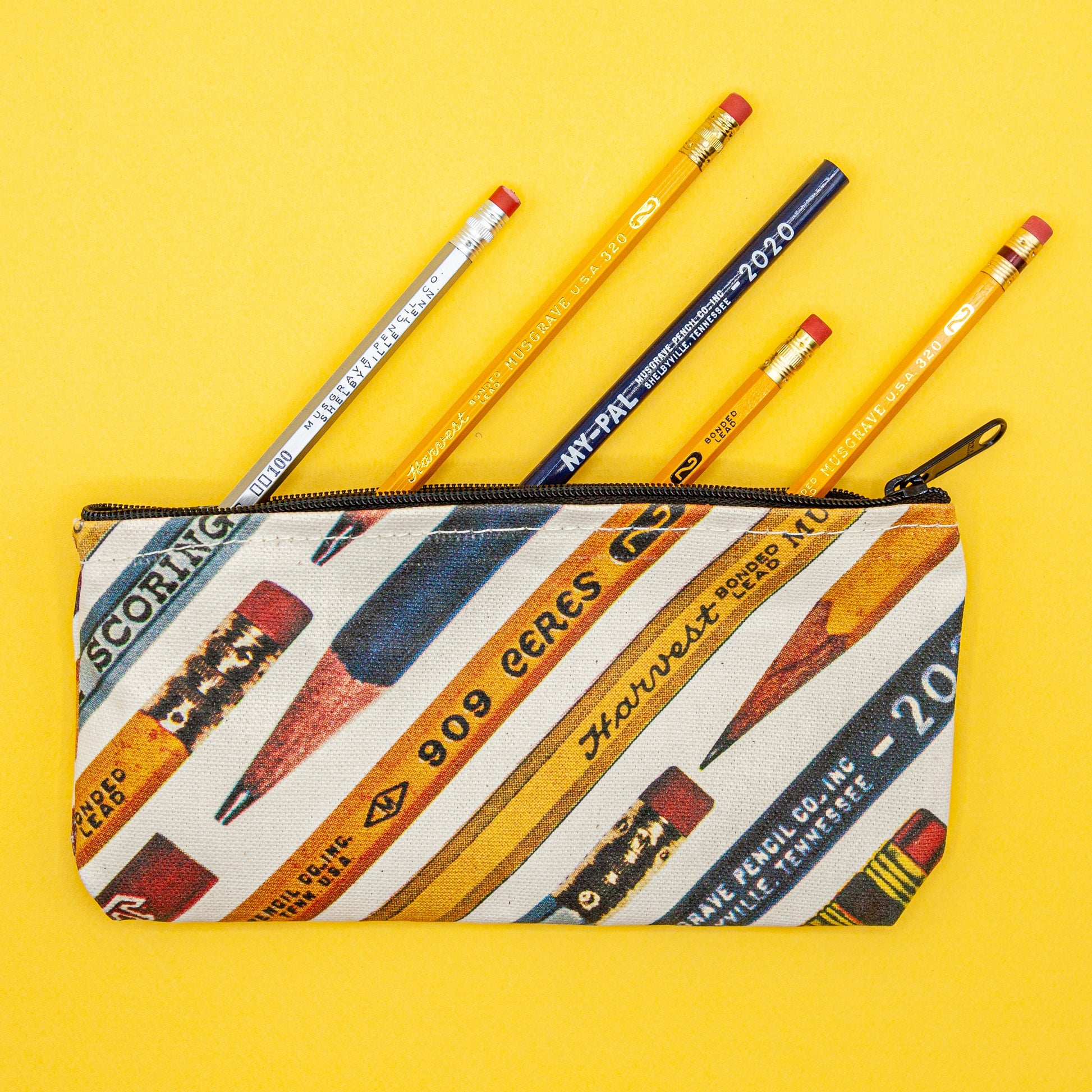Zippered Waxed Canvas Pencil Pouch-2