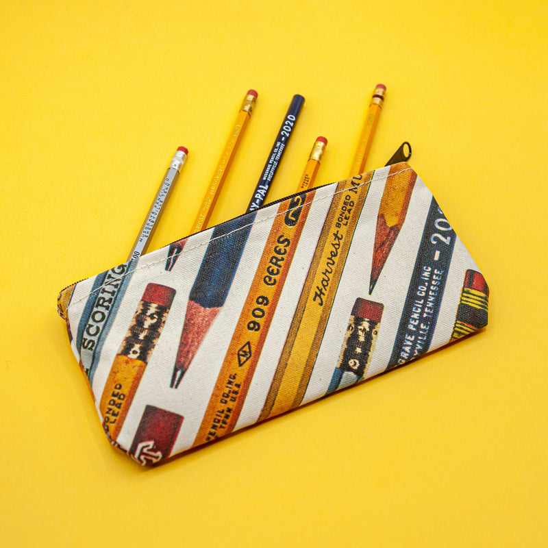 Zippered Waxed Canvas Pencil Pouch-zoom-