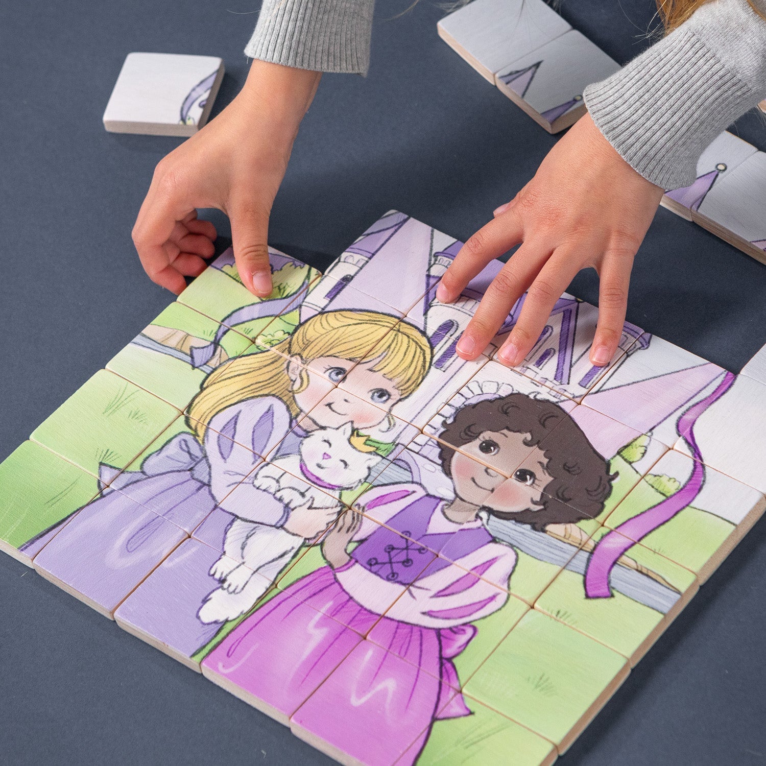 Magic Magnetic Wooden Puzzle with Cotton Bag | Princess Friends-2