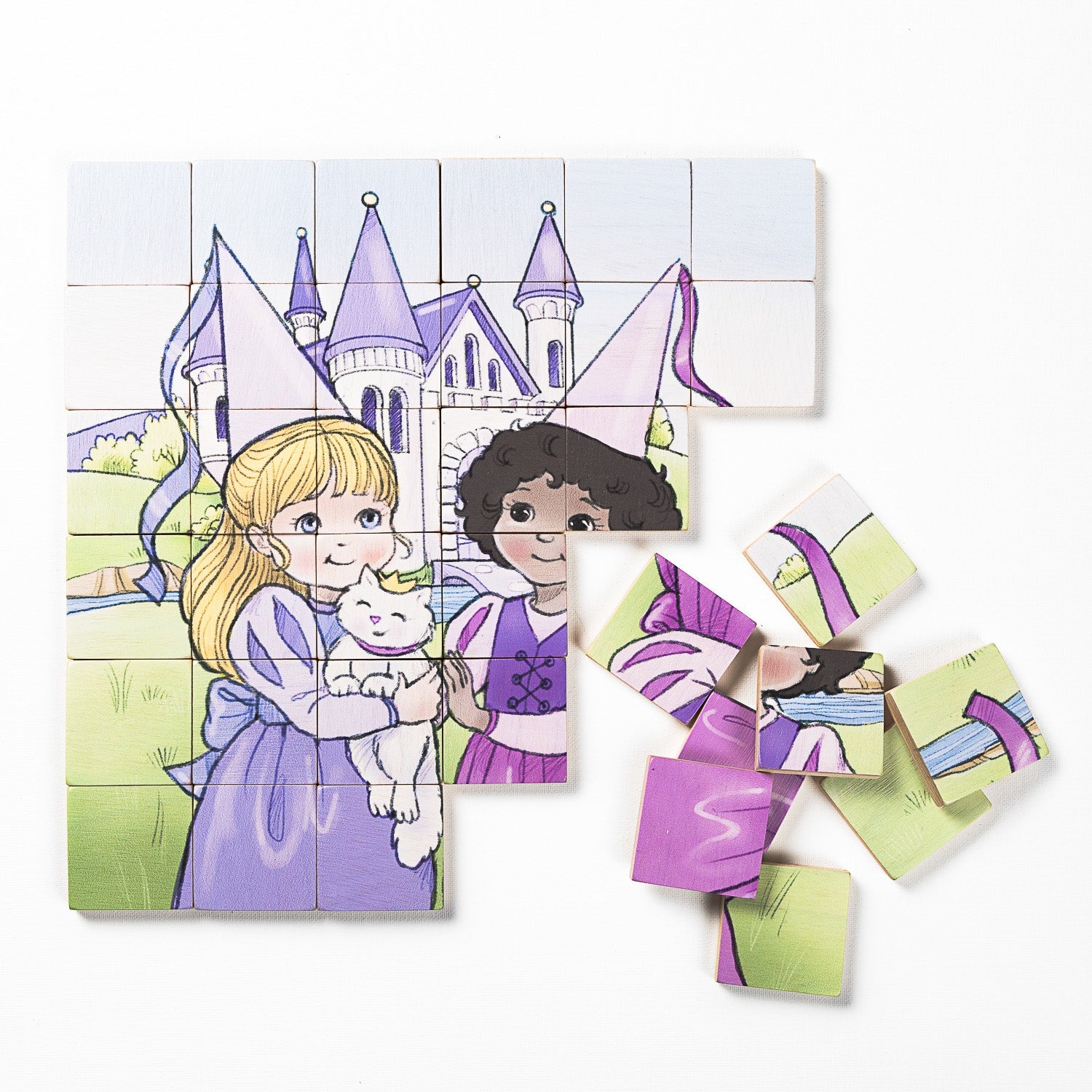 Magic Magnetic Wooden Puzzle with Cotton Bag | Princess Friends-5