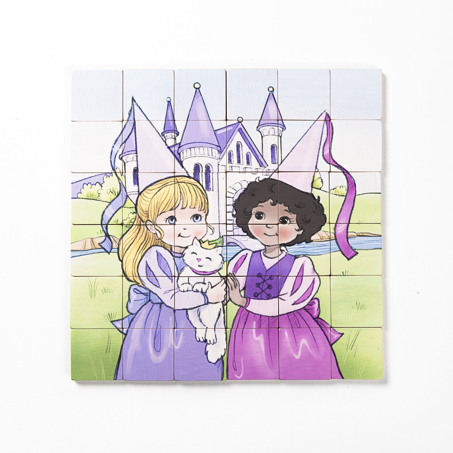 Magic Magnetic Wooden Puzzle with Cotton Bag | Princess Friends