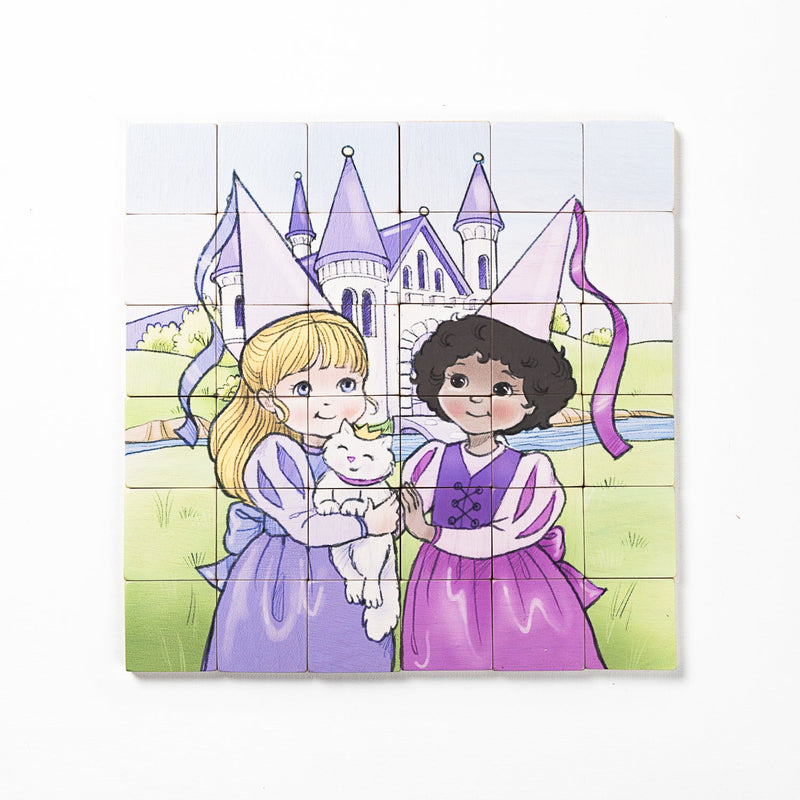 Magic Magnetic Wooden Puzzle with Cotton Bag | Princess Friends-zoom-