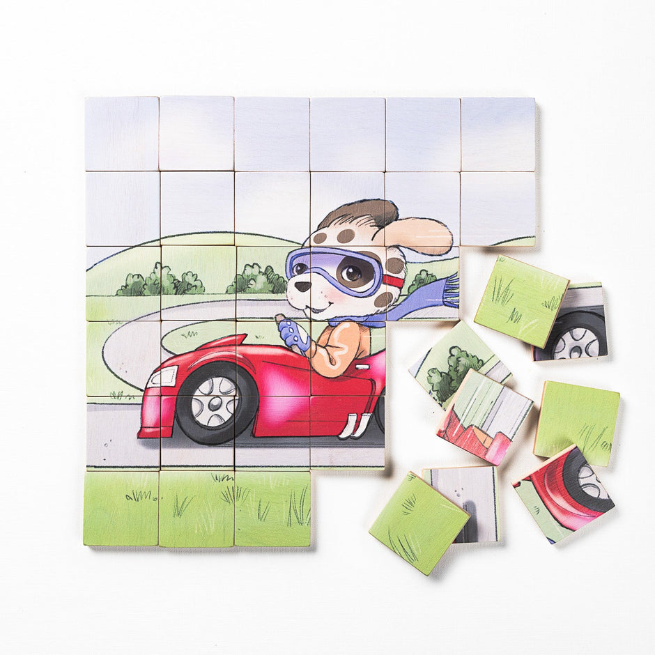 Magic Magnetic Wooden Puzzle with Cotton Bag | Puppy Racer