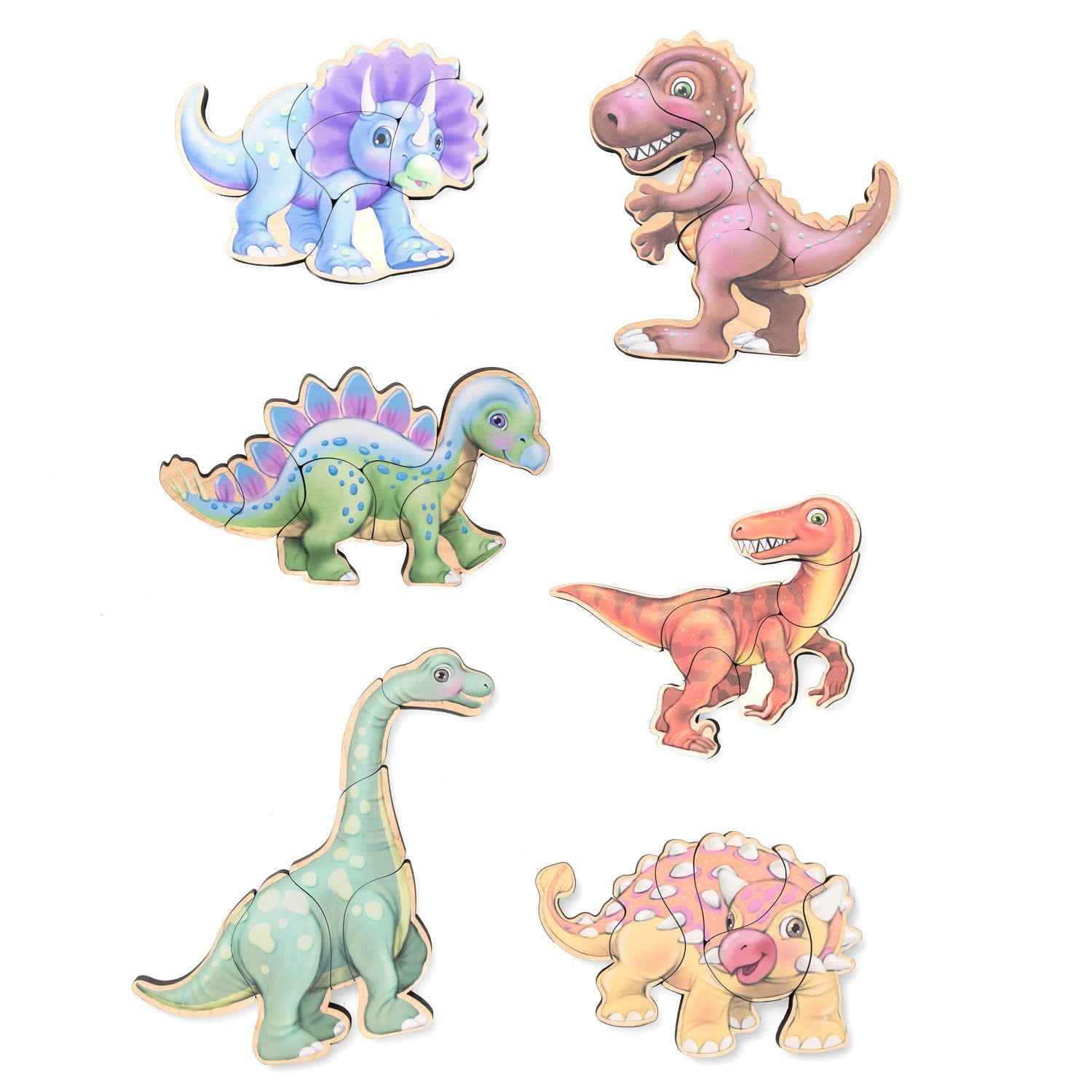 Dinosaur Magnetic Wooden Puzzle Set with Cotton Bag-1