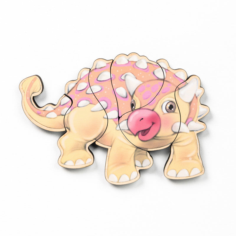 Dinosaur Magnetic Wooden Puzzle Set with Cotton Bag-zoom-