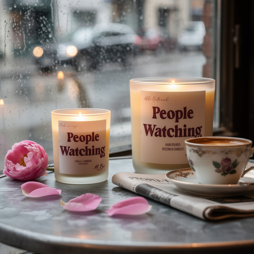 People Watching Beeswax Candle-2