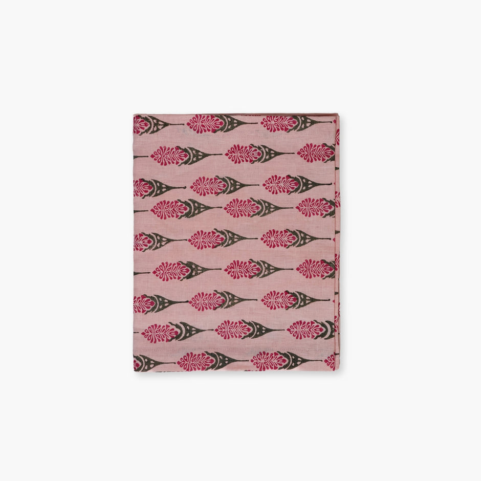 Bahaar Hand-Printed Linen Table Runner – Pink