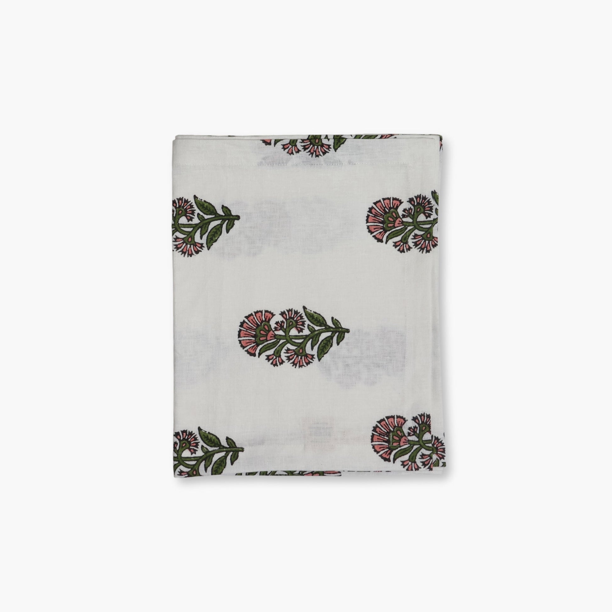 Begum Hand-Printed Linen Table Runner – Pink-1