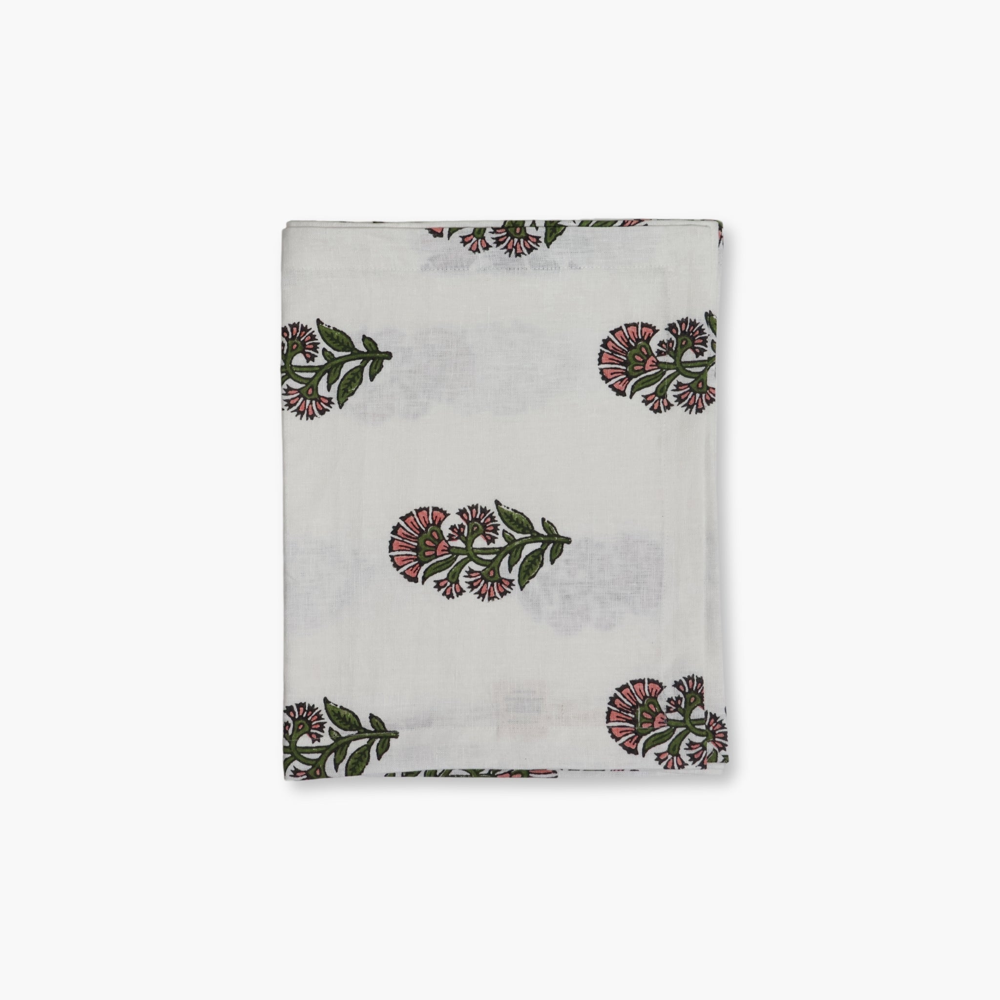 Begum Hand-Printed Linen Table Runner – Pink-zoom-1