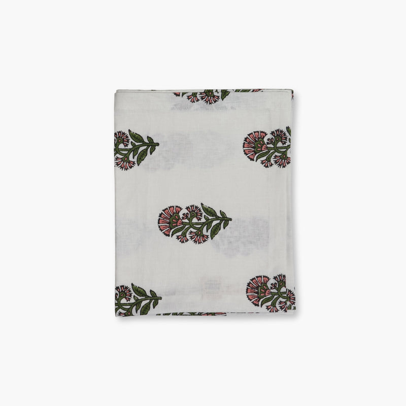 Begum Hand-Printed Linen Table Runner – Pink-zoom-