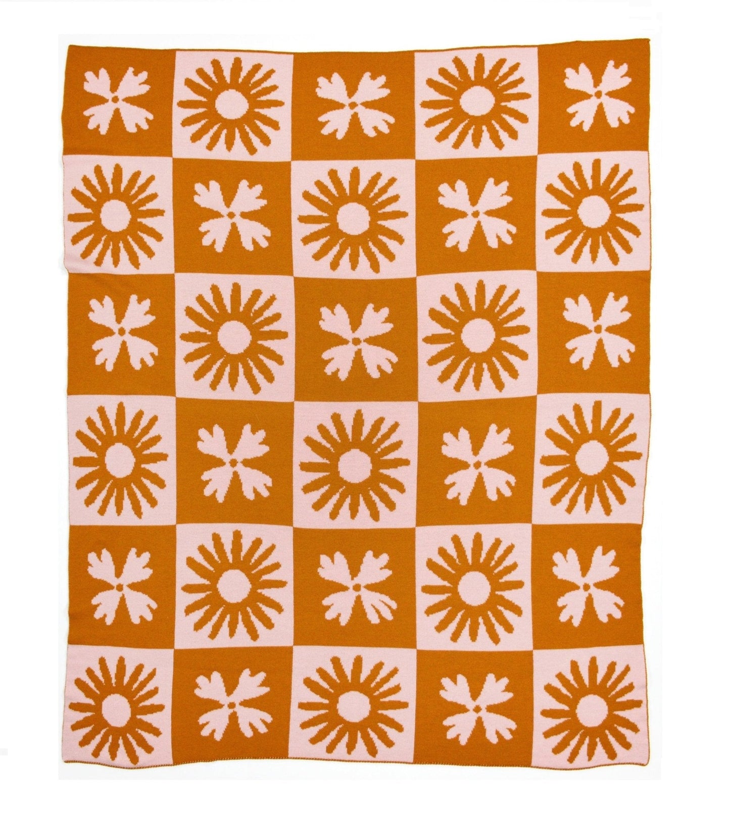 Daisy Block Throw Blanket