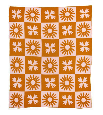 Daisy Block Throw Blanket