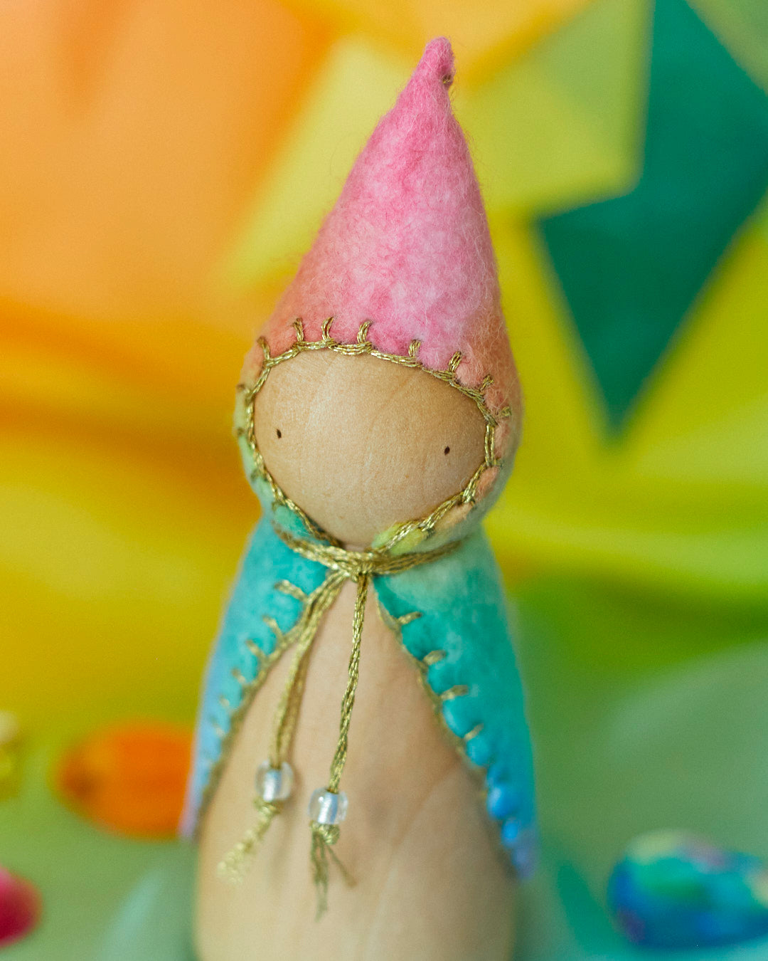 Rainbow Wooden Gnome-zoom-11