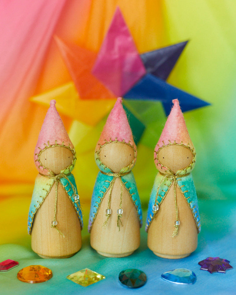 Rainbow Wooden Gnome-zoom-
