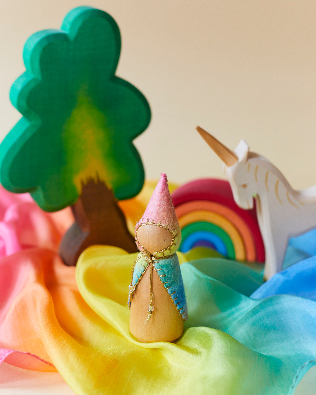 Rainbow Wooden Gnome-zoom-4