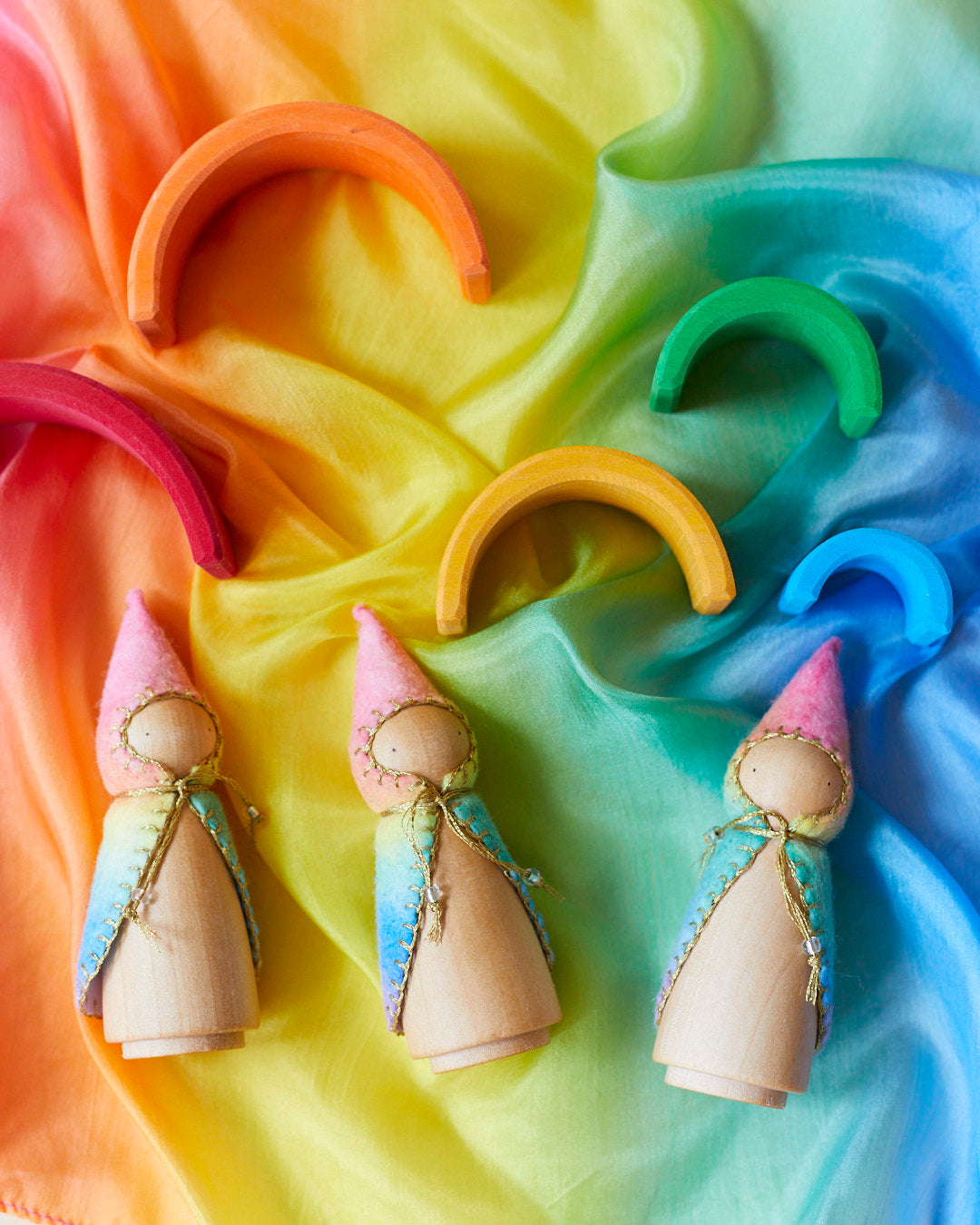 Rainbow Wooden Gnome-zoom-5