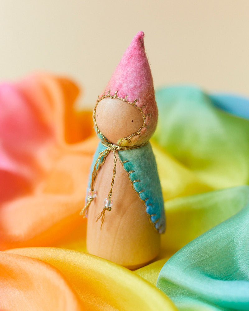 Rainbow Wooden Gnome-zoom-